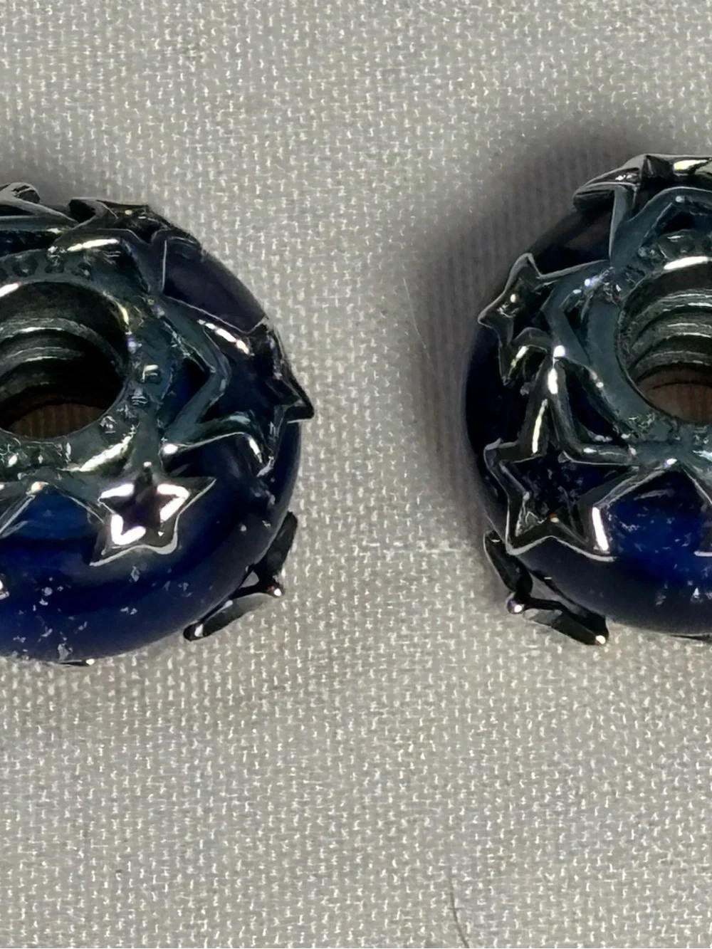 Pandora Charm, Galaxy Blue and Star Murano Charm (2 piece set)